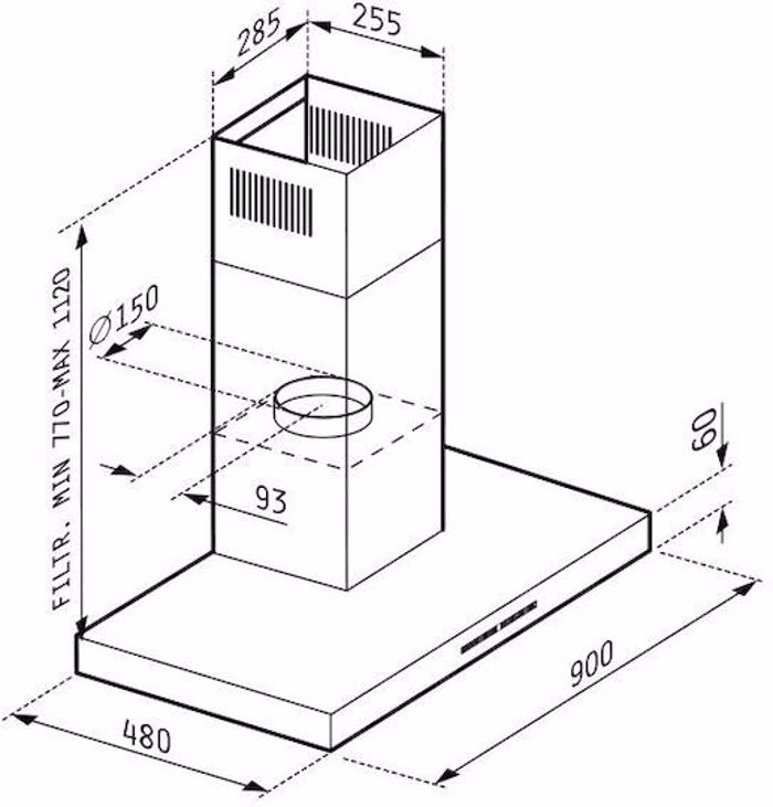 Aporrofitiras Tzaki Pyramis Agilo Mavro Gyali 90 cm